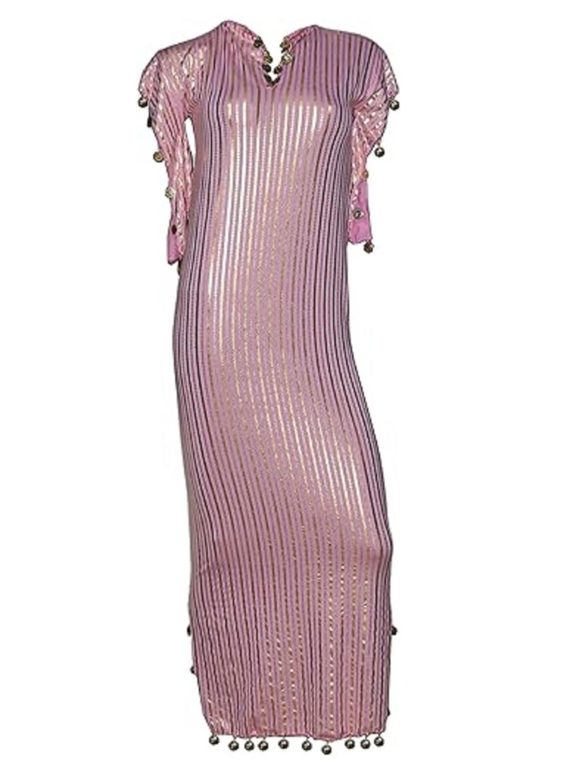 Oriental Jalabeeh Nancy Lycra Suit pink X gold